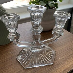 Triple Crystal Candle Holder